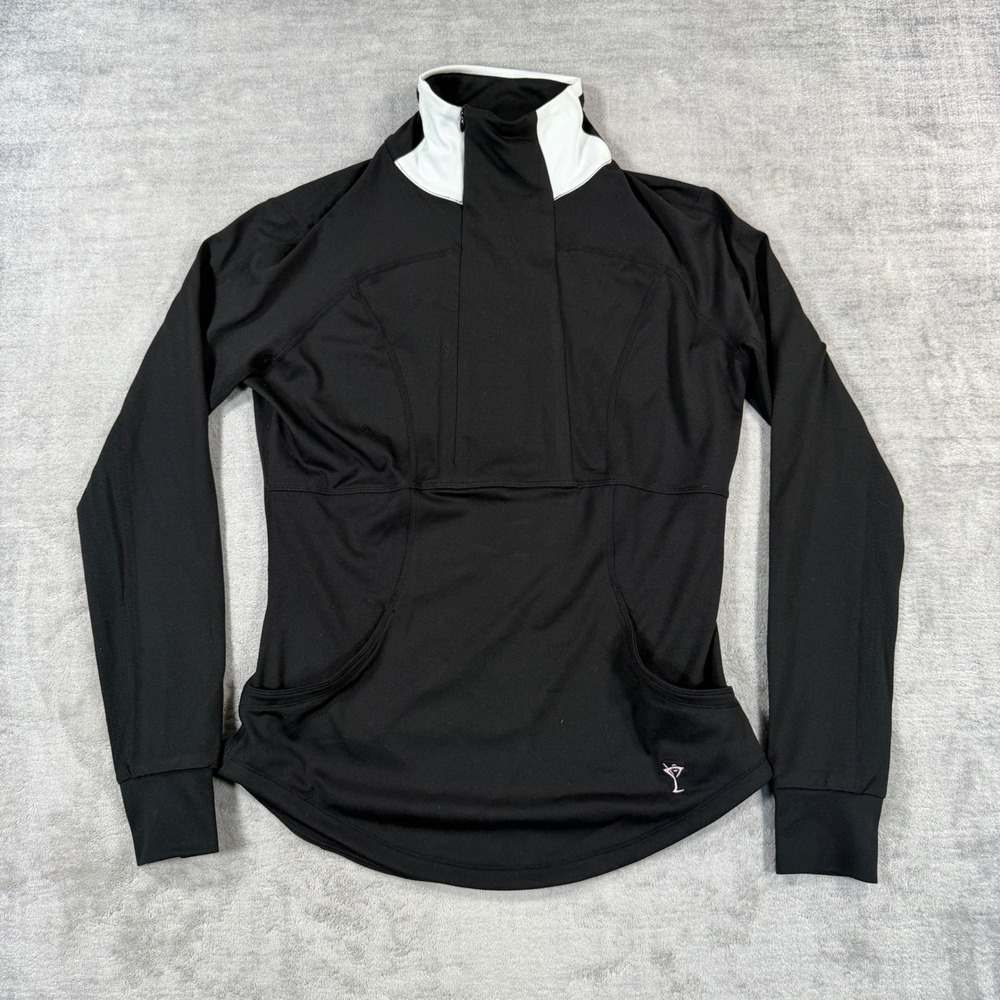 Golftini Shirt Women XS Black Quarter Zip UPF 30 Performance Golf Top QZ20BK